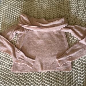 ZARA off the shoulder pink sweater/knit top